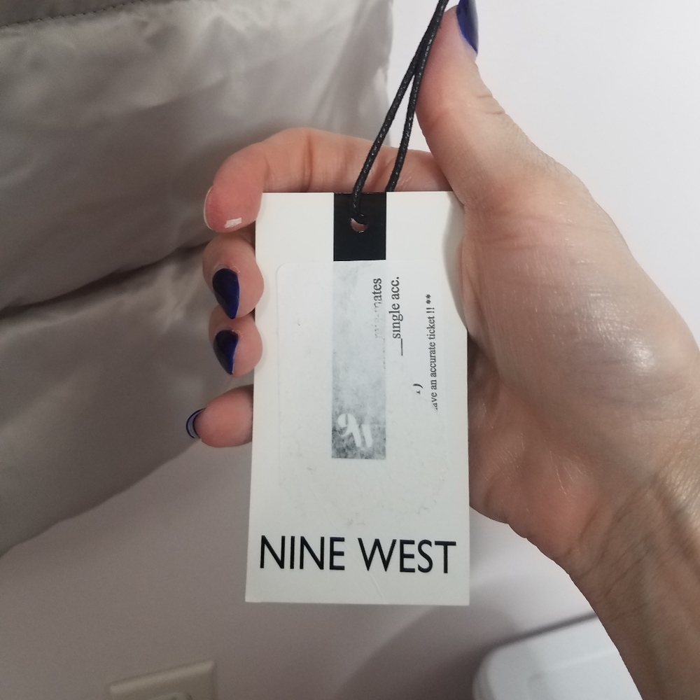 NWT Nine West hooded puffer coat gray Small - Picture 7 of 16